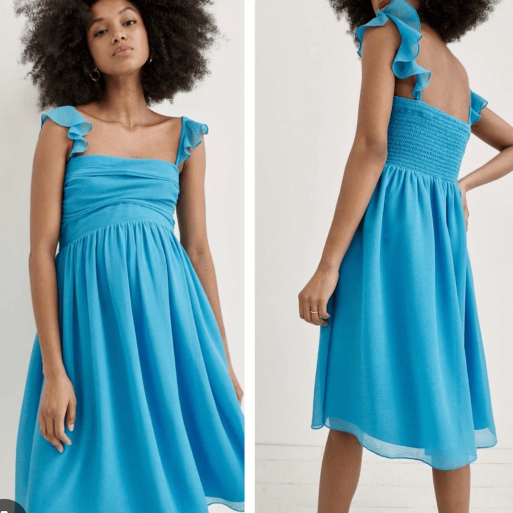 Nwt - Hatch, The Celeste Dress - Cyan Blue / 2